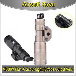 Airsoft SF M300W LED Mini Scout Flashlight KM1-A 130 lumens Hunting Led M300 W Paintball Light For AEG GBBM16 outdoor sports