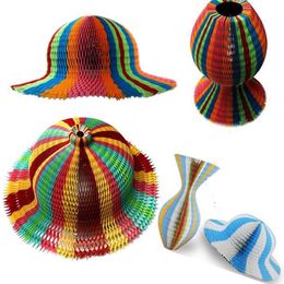 Magic Vase Paper Hats Handmade Folding Hat for Party Decorations Funny Paper Caps Travel Sun Hats Colorful