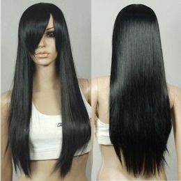 Black 0.7m Dynamic Styling Long Straight Cosplay Wigs 76 /001