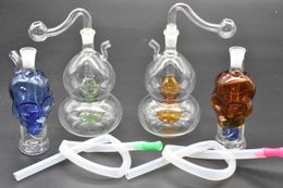 New Mini Skull gourd glass bongs hookah Blunt Bubbler Smoking Bubbler Small Water Pipes Small Pipes Hand Pipe with bowl and hose