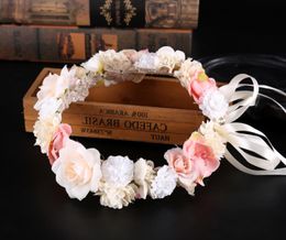Hay hay wreath bridal bridal gown coloured flowers headwear hair band150w