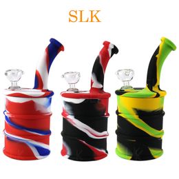 Mega Silicone Barrel Drum Shape Non-stick Silicone Dab Container Wax Jar Pop Top With Tight Cap Reusable Barrel Jar 420 silicone bong