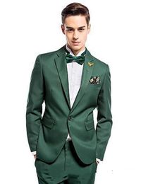 Brand New Green Men Wedding Tuxedos High Quality Groom Tuxedos Notch Lapel One Button Best Men Blazer 2 Piece Suit(Jacket+Pants+Tie) 622