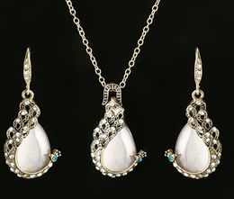 new hot European style peacock necklace set opal sweater necklace earrings Jewellery set fashion classic elegant