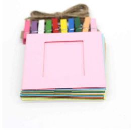 Newly Design 10pcs/lot DIY Photo Frame Paper Frames Solid Colorful Home Decorations July29