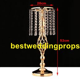 Elegant Crystal table top chandelier Centrepieces for wedding tall acrylic crystal flower stand for wedding table decor best0155