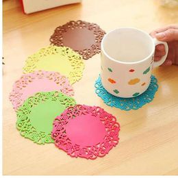 6 Pcs Lace Flower Doilies Silicone Coaster Tea Cup Mats Pad Insulation Placemat 7JQ8