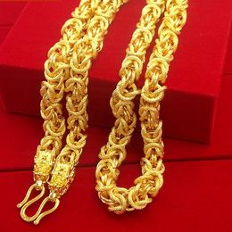 Necklace Boys Mens Chain Necklace 18k Yellow Gold Filled Hip Hop Heavy Thick Twisted Chunky Choker Necklace Fashion jewelry 24 Inches