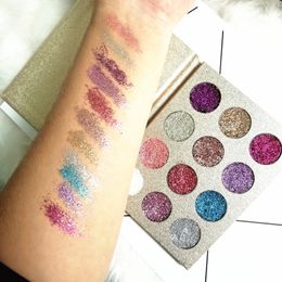 BEAUTY GLAZED 12 Colour Pressed Glitters Eyeshadow Palette Glitter Magnet Long Lasting Eyeshadow Palette Diamond Cosmetic