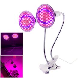 Dual 200 Led Plant Grow Light bulb Lamp Desk Clip Holder set for Flower Vegetable Indoor Seeds Growing greenhouse hydroponics