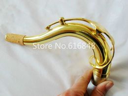 Brass Material Gold Lacquer Surface Saxophone Bend Neck For Tenor Saxophone Connector Musical Instrument Accessories 27.5mm 28mm