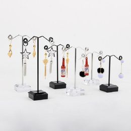 Black Stud Earring Jewellery Display Rack Stand Organiser brooches Ornament Holder Hook Hanger Counter Case simple shaped