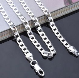 Ketten 16-24 Zoll Silberschmuck Kostenloser Versand Versilberte, hübsche, niedliche 4-mm-Kettenmänner-Stil-Halskette passt zu Anhängerschmuck