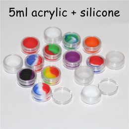 High quality colorful 5ml plastic container insert healthy wax small clear containers with lid silicone jars dab wax container