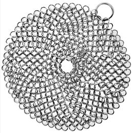 Cast Iron Cleaner 316L Stainless Steel Chainmail Scrubber for Cast Iron Pan Pre-Seasoned pans Dutch Ovens Waffle Iron Scraper