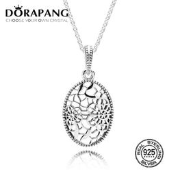 DORAPANG 100% 925 Sterling Silver Floral Daisy Lace Pendant Necklace Pendant Charms Bead For Mother Gift Bracelet DIY