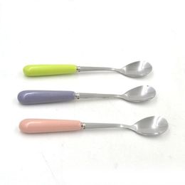 Stainless Steel Fork Spoon Dishware Candy Colour Ceramic Handle Knife Student Tableware For Home Kitchen Articles 2 8rc ff