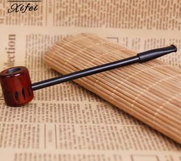 New red sandalwood, sailor pipe, carved pipe, solid wood, straight rod, hand-made wooden smoking set.