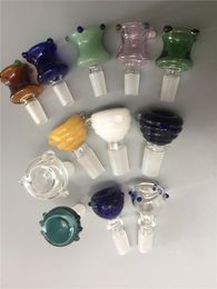 2pcs Thick Glass Bowl Piece Bong 14mm 18mm Male smoking bowl Connection Color Water Pipe Oil Rig Bubbler smoking accessories