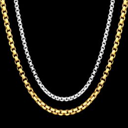 18 Karat vergoldete Box-Ketten und 925er Sterlingsilber-Halsketten für Damen- und Herren-Modeschmuck, 16, 18, 20, 22, 24 Zoll