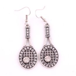 High Popularity Female Earrings Sporty Style Tennis Racket Shape Design Beautiful Crystals Zinc Alloy Provide Dropshipping