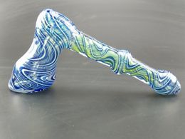 6 Inches Small Smoking Pipe Hammer Bubbler Pipe Colorful Stripe Glass Bubbler Hand Pipes Heady Glass Pipes BEP02