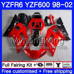 Hellroter schwarzer Körper für Yamaha YZF600 YZF R6 1998 1999 2000 2001 2002 230HM.45 YZF-R6 98 YZF 600 YZF-R600 schwarz YZFR6 98 99 00 01 02 Verkleidungen