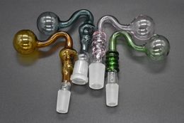 Large bubbler Curved glass Oil burners Glass bong pipe skull shape glass water pipe 14mm 18mm male female oil rigs bubbler pipe