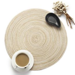 Round Cotton yarn placemat Western Food mat Non-slip heat insulation Placemat for Home hotel Standing supplies