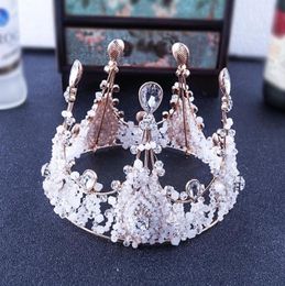 Bridal crown wedding decorations Baroque ring pearl handmade headwear wedding photo accessories