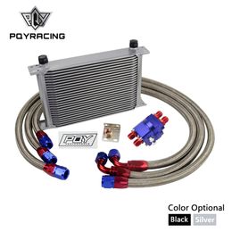 UNIVERSAL OIL COOLER 25 ROWS AN10 ENGINE TRANSMISS OIL COOLER KIT+FILTER RELOCATION WITH PQY STICKER AND BOX