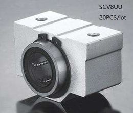 20pcs/lot SCV8UU SC8SUU 8mm shorter linear case unit linear block bearing blocks for cnc router 3d printer parts