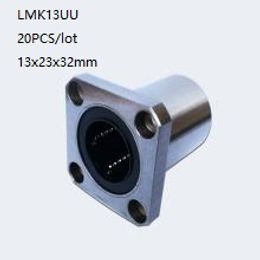 20pcs/lot LMK13UU 13mm linear ball bearings square flange linear bushing linear motion bearings 3d printer parts cnc router 13x23x32mm