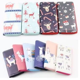 Baby Christmas elk Alpaca Print Coin Purse cartoon Xmas deer Alpacasso children wallet 12 styles women Hand bags C5223