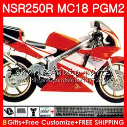 Bodys For HONDA NSR250R MC16 MC18 PGM2 NS250 88 89 78HM.66 NSR 250 R NSR250 R RR NSR250RR NSR 250R 88 89 1988 1989 Fairing Kit factory red