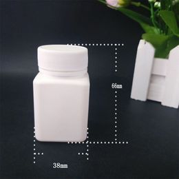 50ml PET plastic bottles square vase white powder solid bottle capsule tablets subpackage bottle fast shipping F1270