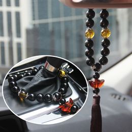 -Auto Anhänger chinesischen Stil Kristall Auto Rückspiegel Dekoration Auto Getriebe Stände Perlen Ornamente Auto hängen Zubehör