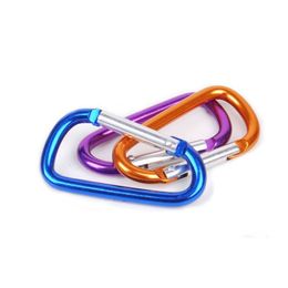 Outdoor Sports Multi Colours Aluminium Alloy Safety Buckle Keychain Climbing Button Carabiner Camping Hiking Hook QW7401