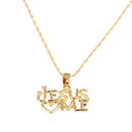 Jesus Loves Me Pendant Necklaces Great God Jewellery Christ Saviour Deliverer Gold Plated