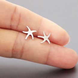 Everfast New Tiny Star Fish Earring Stainless Steel Earrings Studs Fashion Nautical Starfish Ear Jewellery Gift For Women Girls Kids T123