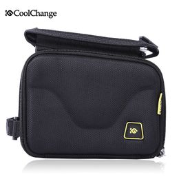 CoolChange 12011 Cycling Bike Bag Tube Top Front Frame Pannier Double Pouch for 5 inch Cellphone