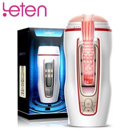 Leten Automatic Male Masturbator 49 Modes Strong Vibrator Pussy Masturbation Cup Realistic Maiden Vagina Adult Sex Toy For Men S19706