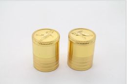 Golden Terrarium Three Layers of Zinc Alloy Grinder Manual Grinder Broken Cigarette Lighter