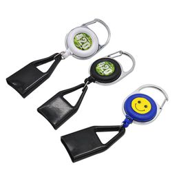 Lighter Leash Safe Stash Clip Retractable Keychain Smile Face Lighter Holder BLUNT SPLITTER Free shipping