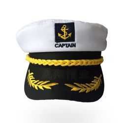 Children Party Costume Yacht Boat Ship Sailor Captain Hat Adults Vintage Skipper Cap white red black Christmas Favours