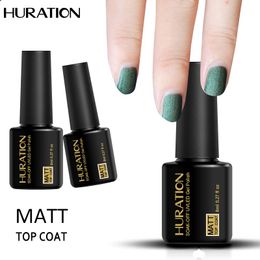 Huration 8Ml Mat Nail Gel Polish Polonais Top Coat Professionnel Hybride Vernis Longue Gel Polonais Mat Nail Art Lacquer Art