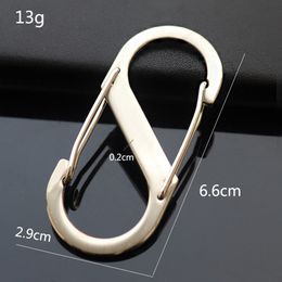 Car styling Portable Stainless Larger S Buckle 8 Type Key Keychain Clasps Clips Car Keychain Auto Interior Decoration228K