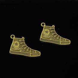 48pcs Zinc Alloy Charms Antique Bronze Plated basketball shoes Charms for Jewellery Making DIY Handmade Pendants 30mm