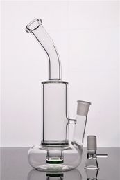 Pure Glass Hookahs Simple Glass Water Pipes Bent Neck Dab Oil Rigs 10.5 Inches and 18mm Joint