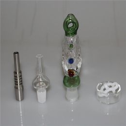 Wholesale Price Nectar Bong hookah Kit with Titanium Tip 14mm Joint Glass Pipe Dab Straw Nector Pipes